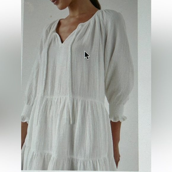 Rails Sia Long-Sleeved Tiered Dress - Large, white - Picture 3 of 8